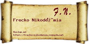 Frecko Nikodémia névjegykártya